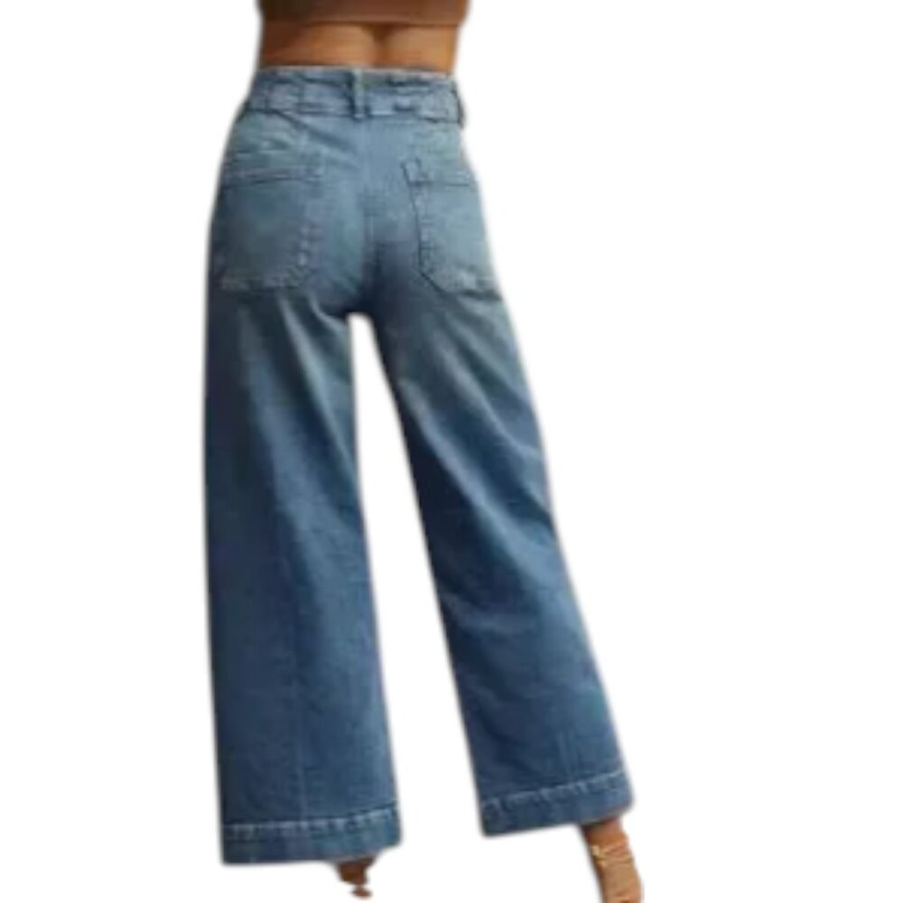 Anthropologie Pilcro Skipper Wide Leg Crop Jeans High Rise 29 - Picture 2 of 12